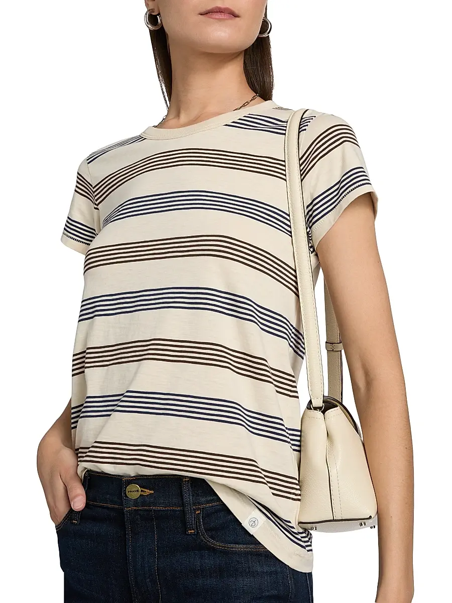 rag & bone Women's The Slub Striped Cotton T-Shirt | Thumbnail 6 rag & bone Women's The Slub Striped Cotton T-Shirt | Thumbnail 6