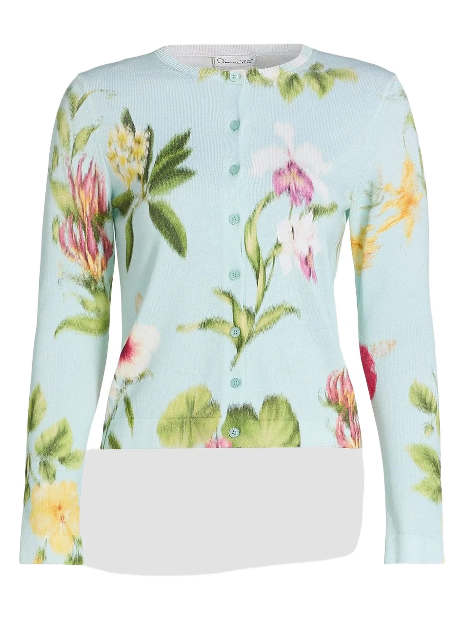 Women's Chiné Flower Knit Cardigan