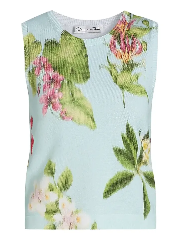 Women's Printed Chiné Flower Knit Tank Women's Printed Chiné Flower Knit Tank