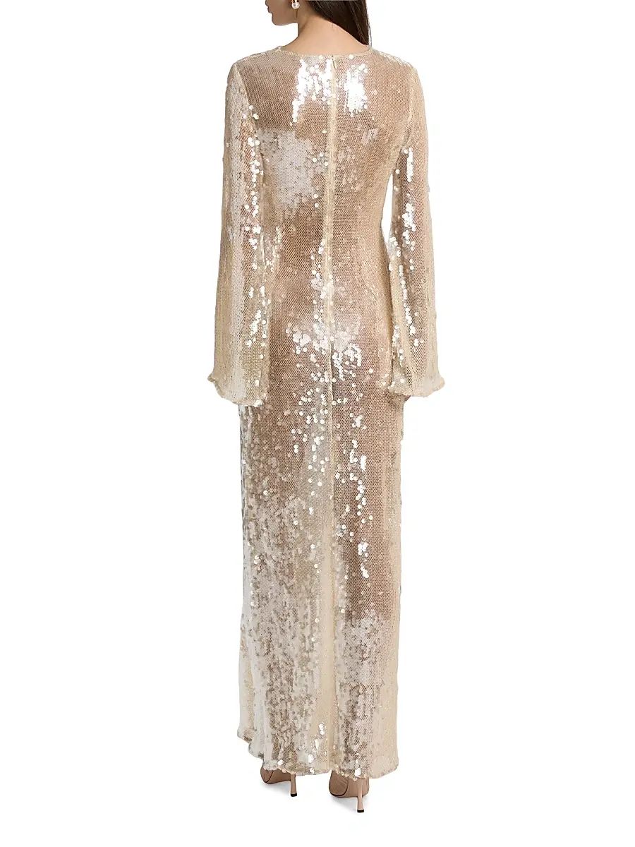 Lapointe Women's Sequined Side Tuck Gown | Thumbnail 5 Lapointe Women's Sequined Side Tuck Gown | Thumbnail 5