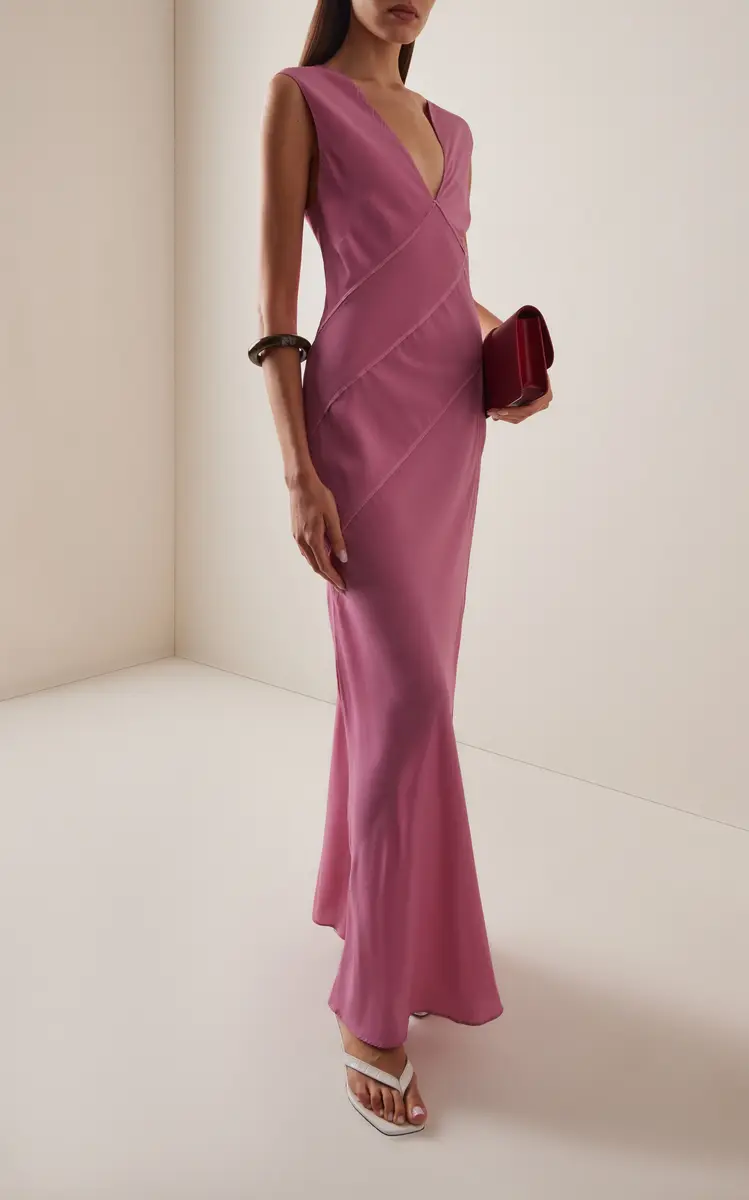 SIR. Elin Crepe de Chine Maxi Dress | Thumbnail 2 SIR. Elin Crepe de Chine Maxi Dress | Thumbnail 2