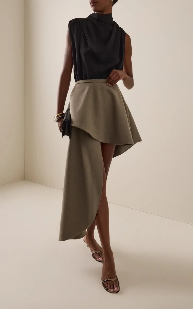 ARAKII Spiral Asymmetrical Poplin Midi Skirt | Thumbnail 2 ARAKII Spiral Asymmetrical Poplin Midi Skirt | Thumbnail 2