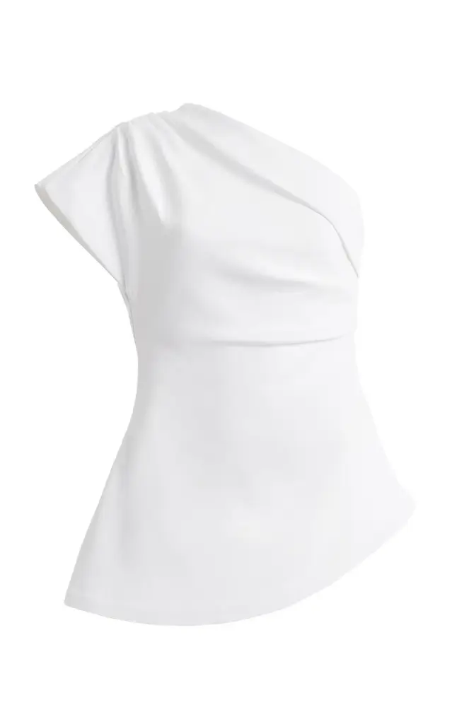 The Garment Glam Cotton-Blend Asymmetric T-Shirt