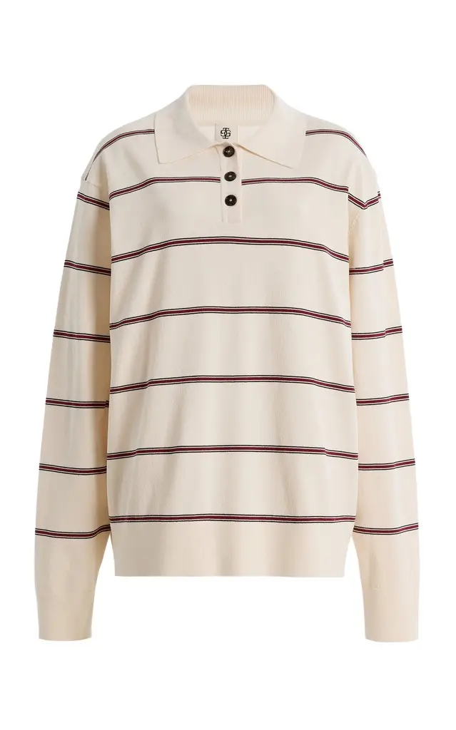 The Garment Madison Striped Knit Polo Shirt