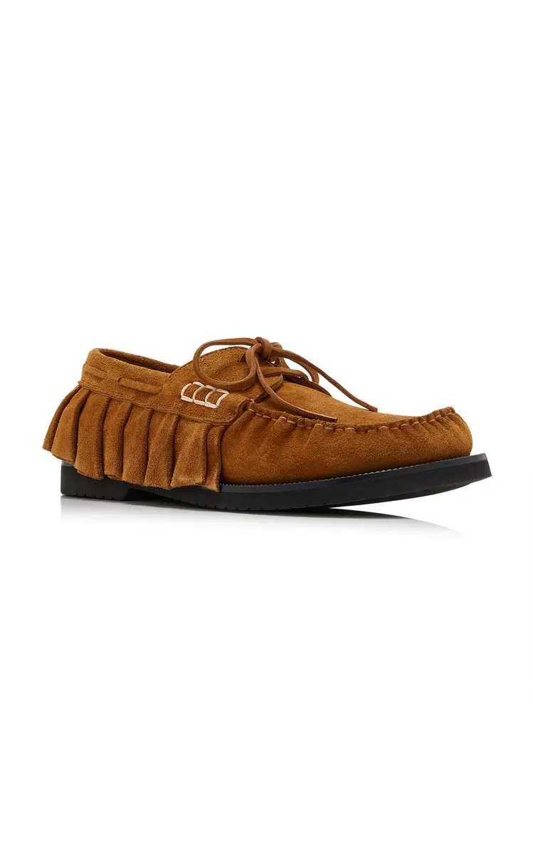 JW Anderson Ruffled Suede Boat Shoes | Thumbnail 4 JW Anderson Ruffled Suede Boat Shoes | Thumbnail 4