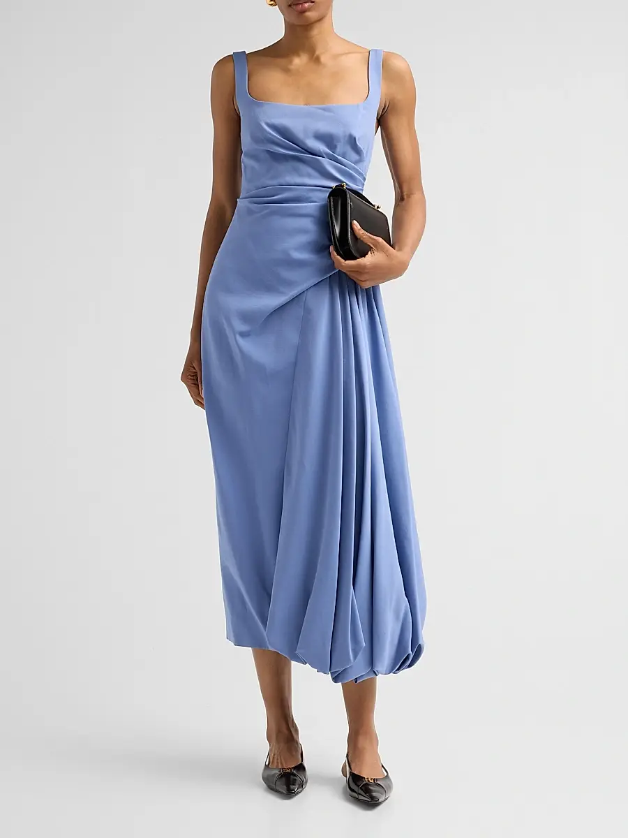 Lela Rose Women's Faille Bubble Midi Dress | Thumbnail 2 Lela Rose Women's Faille Bubble Midi Dress | Thumbnail 2