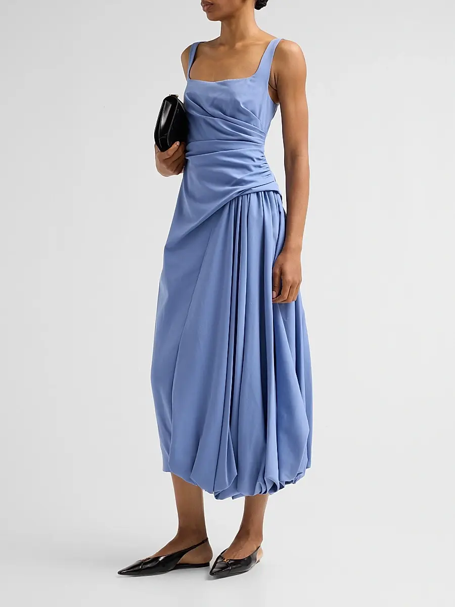 Lela Rose Women's Faille Bubble Midi Dress | Thumbnail 4 Lela Rose Women's Faille Bubble Midi Dress | Thumbnail 4