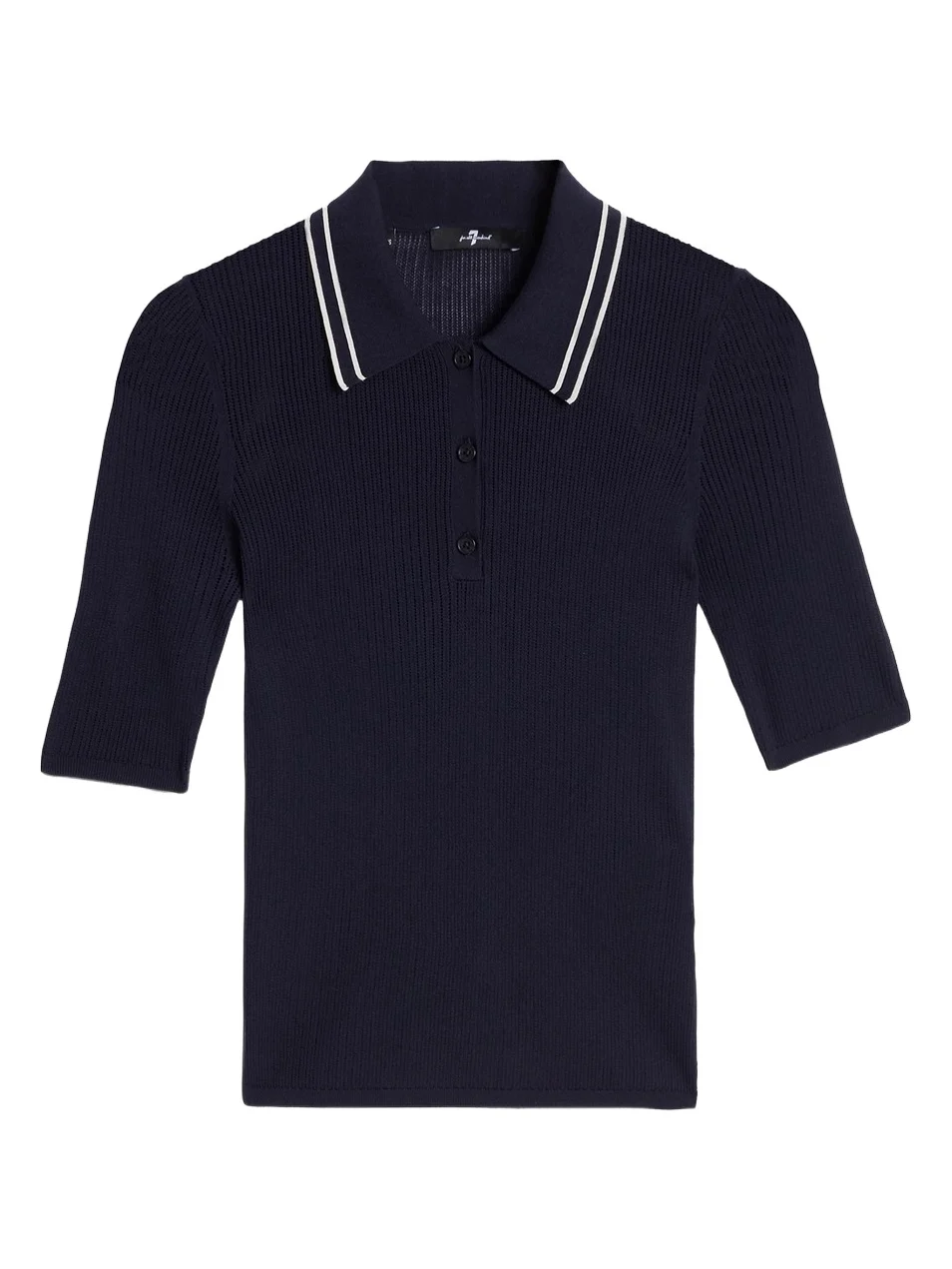 7 For All Mankind Women's Piped Collar Polo Top
