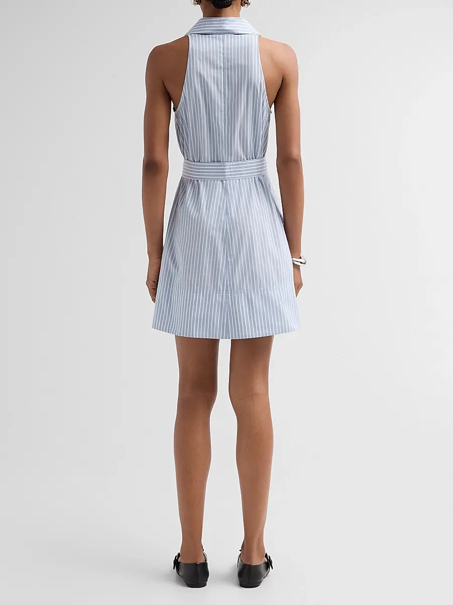 Veronica Beard Women's Florenz Striped Tie-Waist Mini Dress | Thumbnail 3 Veronica Beard Women's Florenz Striped Tie-Waist Mini Dress | Thumbnail 3