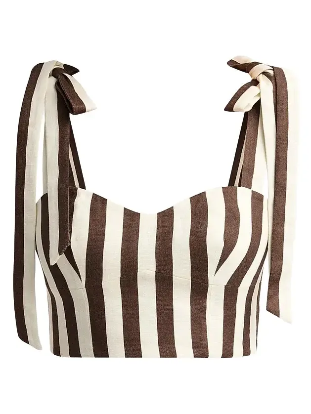 Women's Faiza Stripe Linen Tie Strap Top