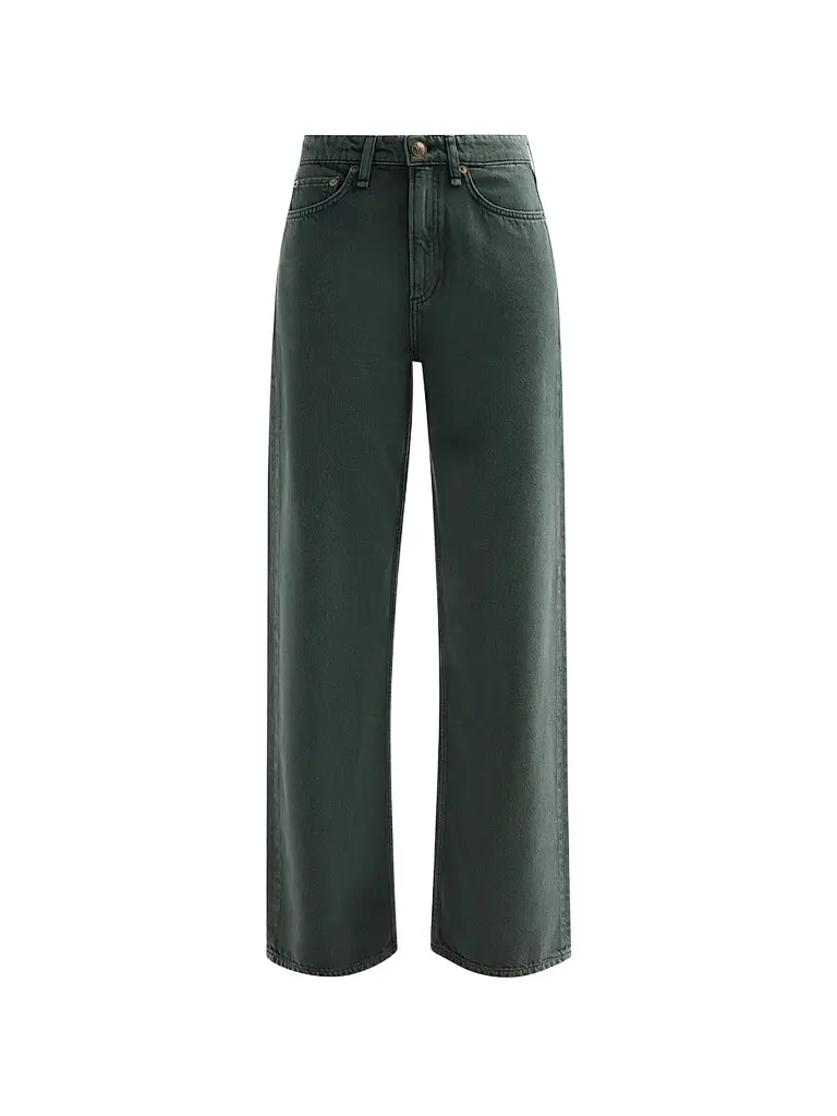 rag & bone Women's Logan Wide-Leg Jeans - Forest Green Stone - Size 32 | Image 1 rag & bone Women's Logan Wide-Leg Jeans - Forest Green Stone - Size 32 | Image 1