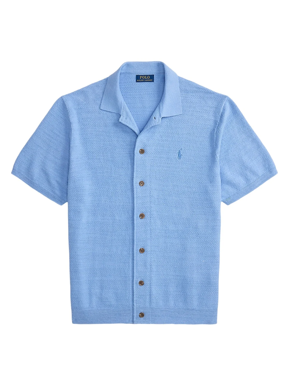 Men's Herringbone Cotton-Linen Camp Shirt Sweater Men's Herringbone Cotton-Linen Camp Shirt Sweater