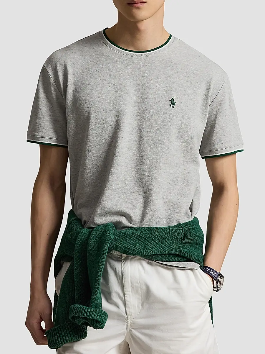 Polo Ralph Lauren Men's Stretch Mesh Crewneck T-Shirt - Spring Heather | Thumbnail 4 Polo Ralph Lauren Men's Stretch Mesh Crewneck T-Shirt - Spring Heather | Thumbnail 4