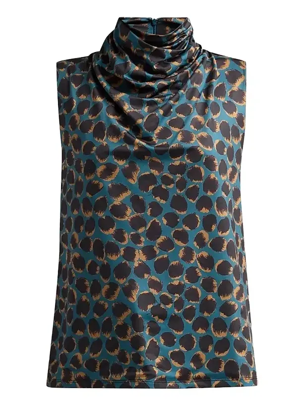 Women's Holt Leopard-Print Draped Top Women's Holt Leopard-Print Draped Top