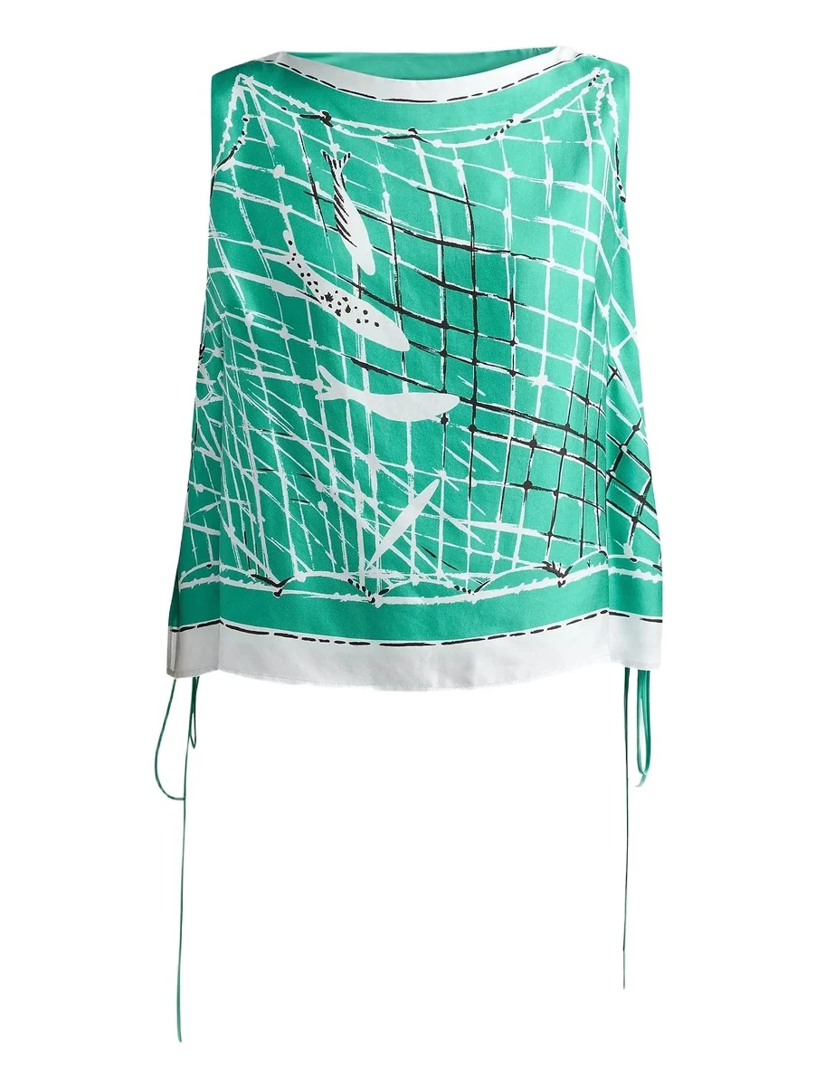 Altuzarra Women's Siggi Silk Fish Net Print Top
