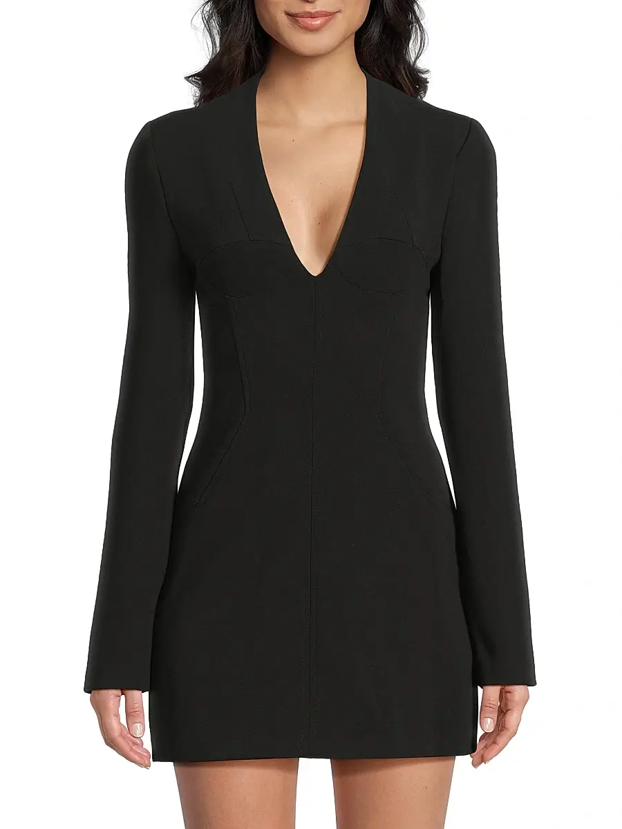 BLACK HALO Women's Kenna Stretch-Crepe Micro-Minidress | Thumbnail 3 BLACK HALO Women's Kenna Stretch-Crepe Micro-Minidress | Thumbnail 3