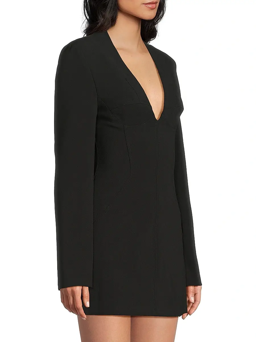 BLACK HALO Women's Kenna Stretch-Crepe Micro-Minidress | Thumbnail 4 BLACK HALO Women's Kenna Stretch-Crepe Micro-Minidress | Thumbnail 4