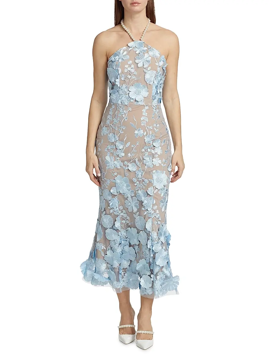 Elliatt Women's Jules Dress Floral Appliqué Midi-Dress | Thumbnail 3 Elliatt Women's Jules Dress Floral Appliqué Midi-Dress | Thumbnail 3