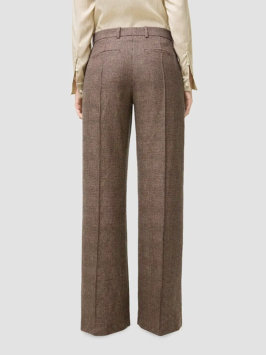 Burberry Women's Rozalyn Check Wool-Linen Tailored Trousers | Thumbnail 3 Burberry Women's Rozalyn Check Wool-Linen Tailored Trousers | Thumbnail 3
