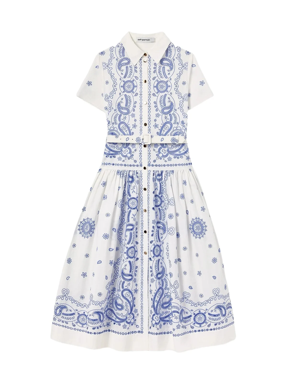 Self-Portrait Women's Bandana Embroidered Midi Dress