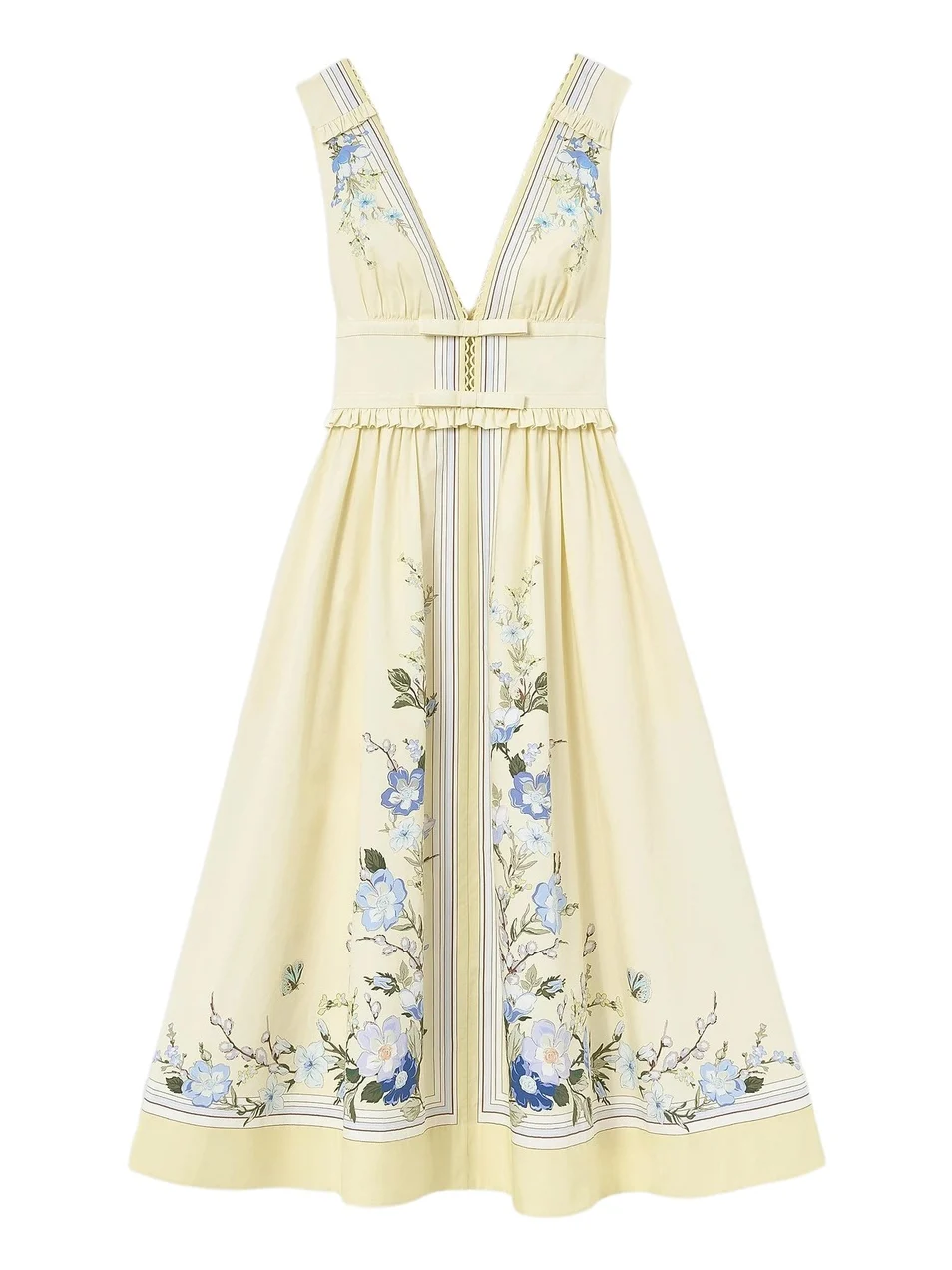 Self-Portrait Women's Floral Cotton Ruffle Midi Dress