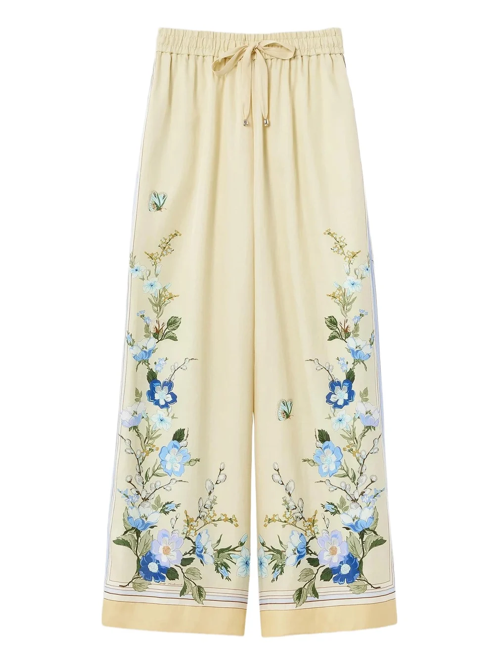 Self-Portrait Women's Floral Organza Wide-Leg Drawstring Pants