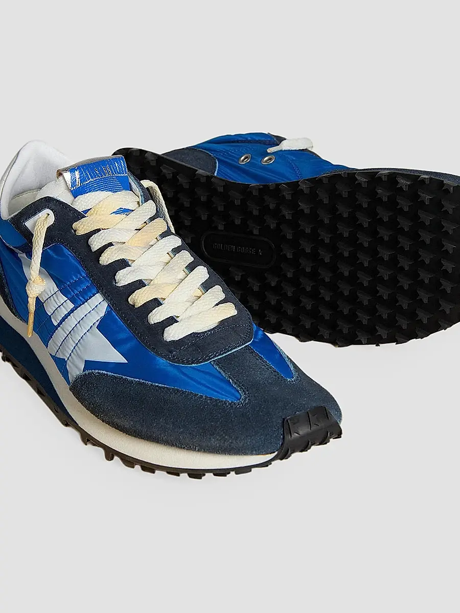 Golden Goose Men's Marathon Textile & Suede Low-Top Running Sneakers | Thumbnail 4