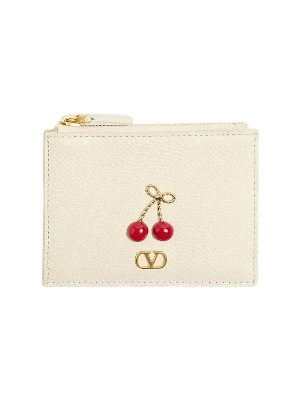 Women's Cherryfic Grainy Calfskin Cardholder Women's Cherryfic Grainy Calfskin Cardholder