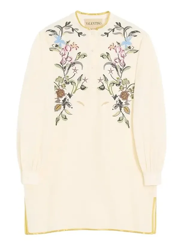 Valentino Women's Short Embroidered Linen Dress