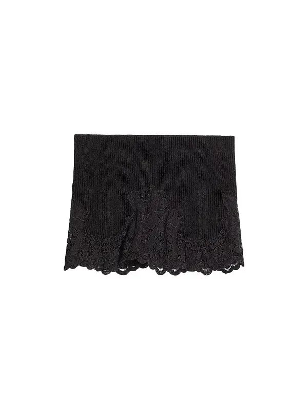Valentino Women's VLogo Signature Cashmere and Lace Headband - Black
