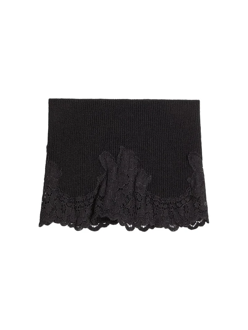 Women's VLogo Signature Cashmere and Lace Headband - Black Women's VLogo Signature Cashmere and Lace Headband - Black
