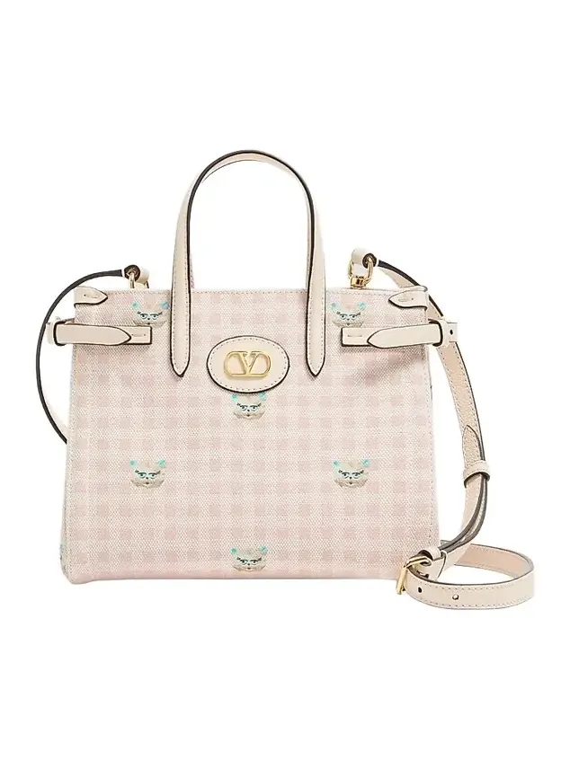 Women's Antibes Small Top Handle Bag in Vichy Le Chat De La Maison Canvas Women's Antibes Small Top Handle Bag in Vichy Le Chat De La Maison Canvas