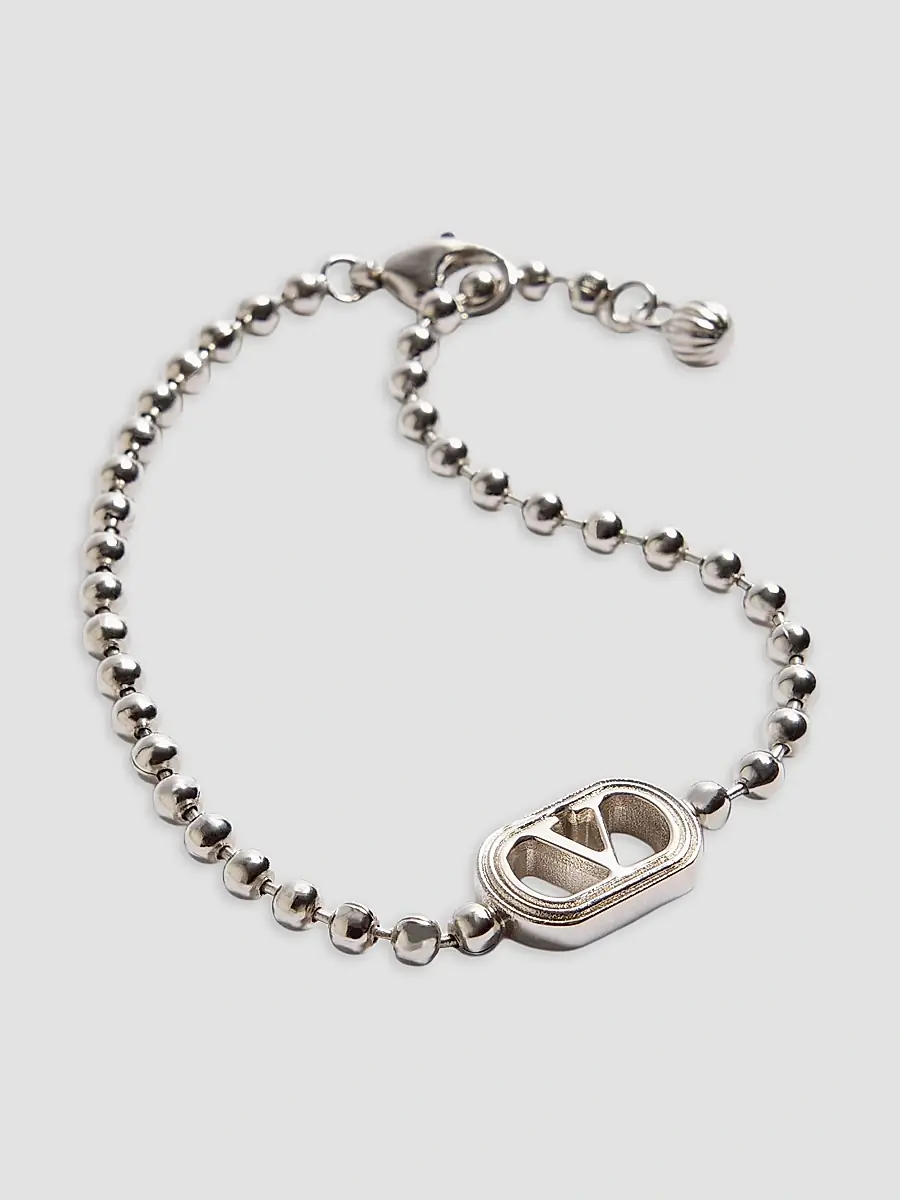 Valentino Garavani Men's Ovalette Metal Bracelet - White | Thumbnail 3 Valentino Garavani Men's Ovalette Metal Bracelet - White | Thumbnail 3