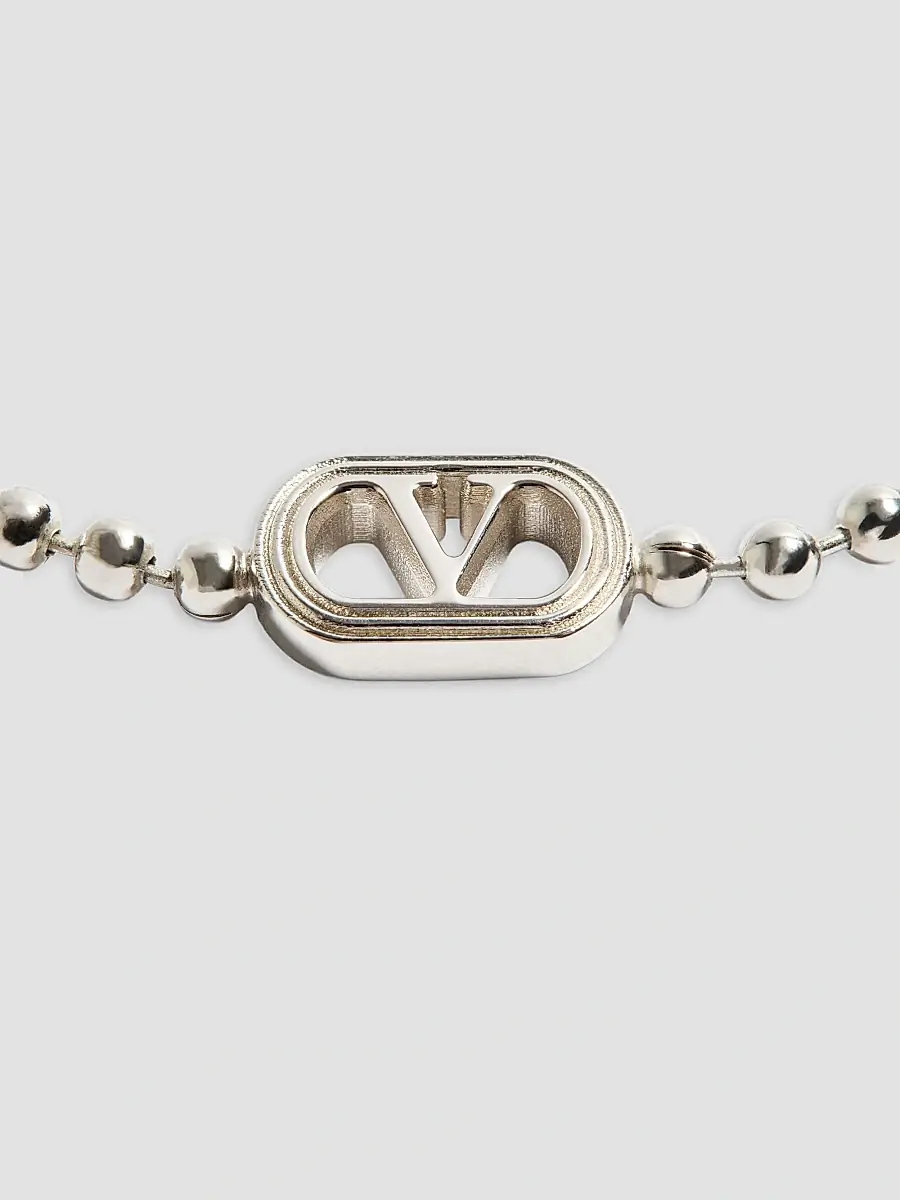 Valentino Garavani Men's Ovalette Metal Bracelet - White | Thumbnail 4 Valentino Garavani Men's Ovalette Metal Bracelet - White | Thumbnail 4