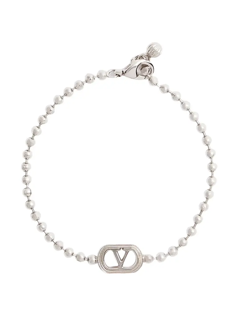 Valentino Garavani Men's Ovalette Metal Bracelet - White | Thumbnail 1 Valentino Garavani Men's Ovalette Metal Bracelet - White | Thumbnail 1