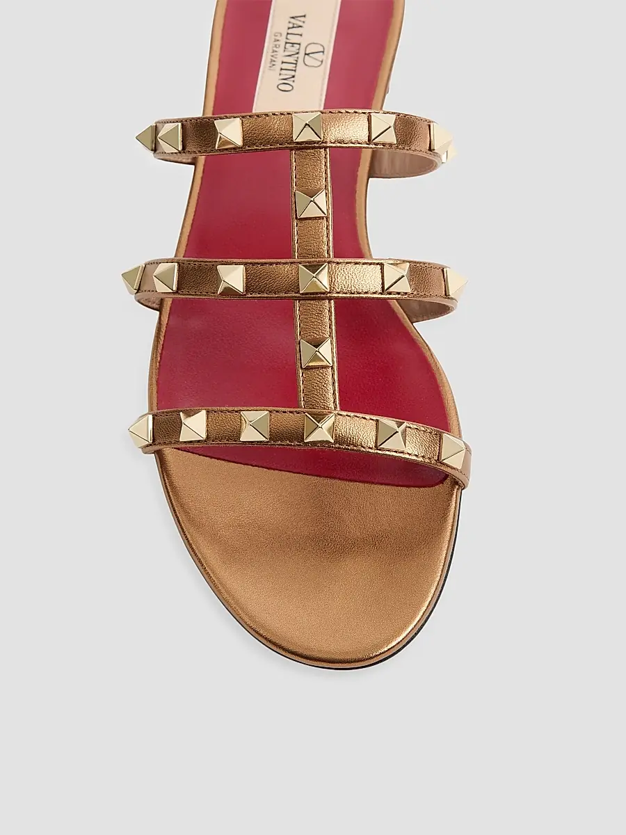 Valentino Women's Rockstud Laminated Nappa Slide Sandals | Thumbnail 5 Valentino Women's Rockstud Laminated Nappa Slide Sandals | Thumbnail 5
