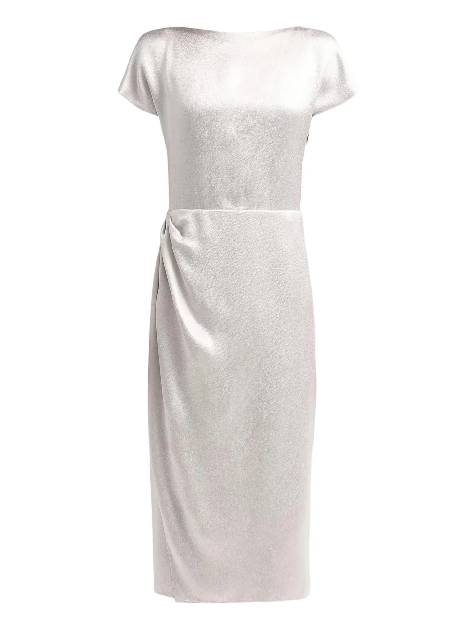 Women's Draped Satin Sheath Midi Dress Women's Draped Satin Sheath Midi Dress