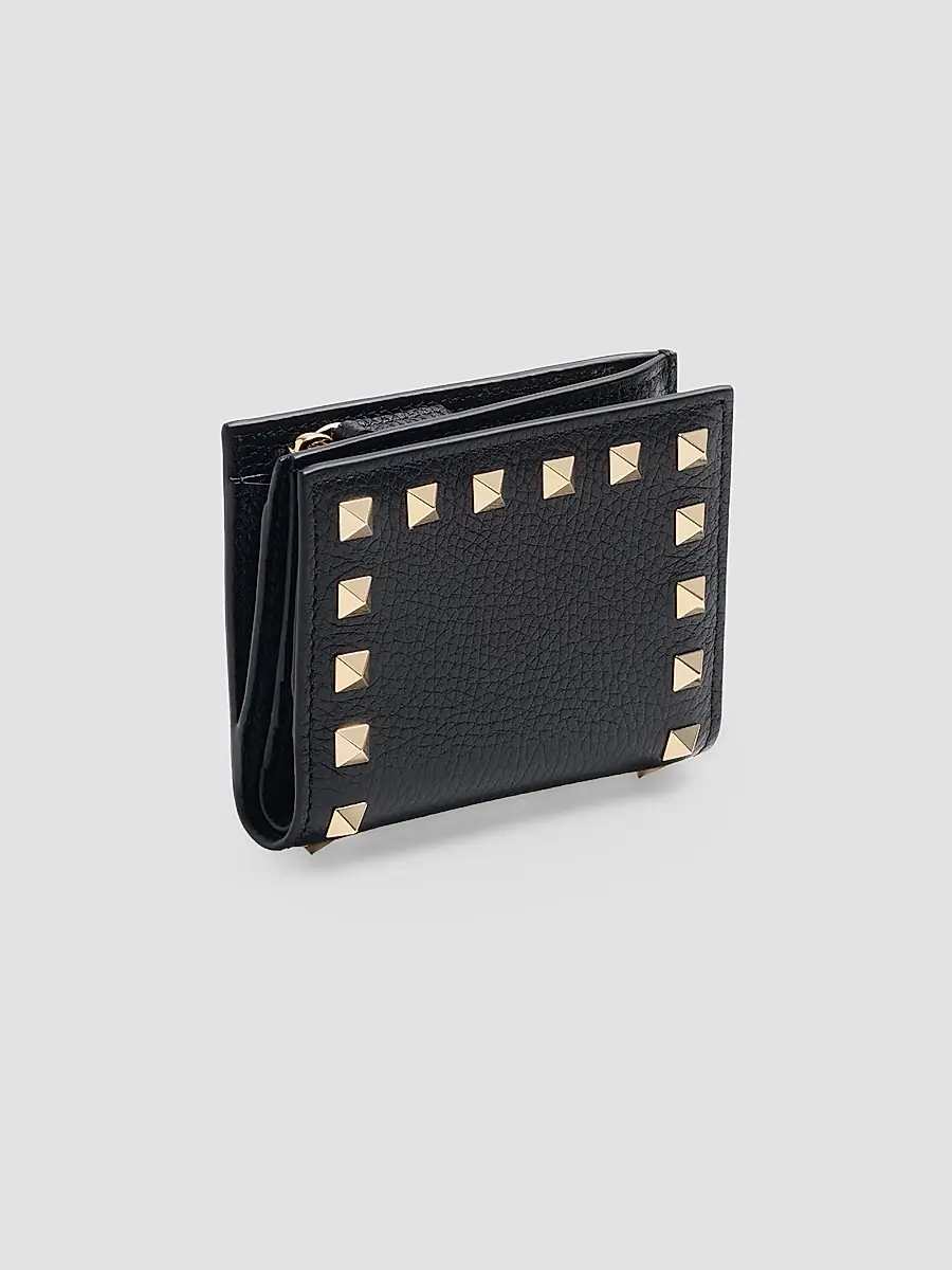 Valentino Garavani Women's Rockstud Wallet in Grainy Calfskin - Black | Thumbnail 3 Valentino Garavani Women's Rockstud Wallet in Grainy Calfskin - Black | Thumbnail 3