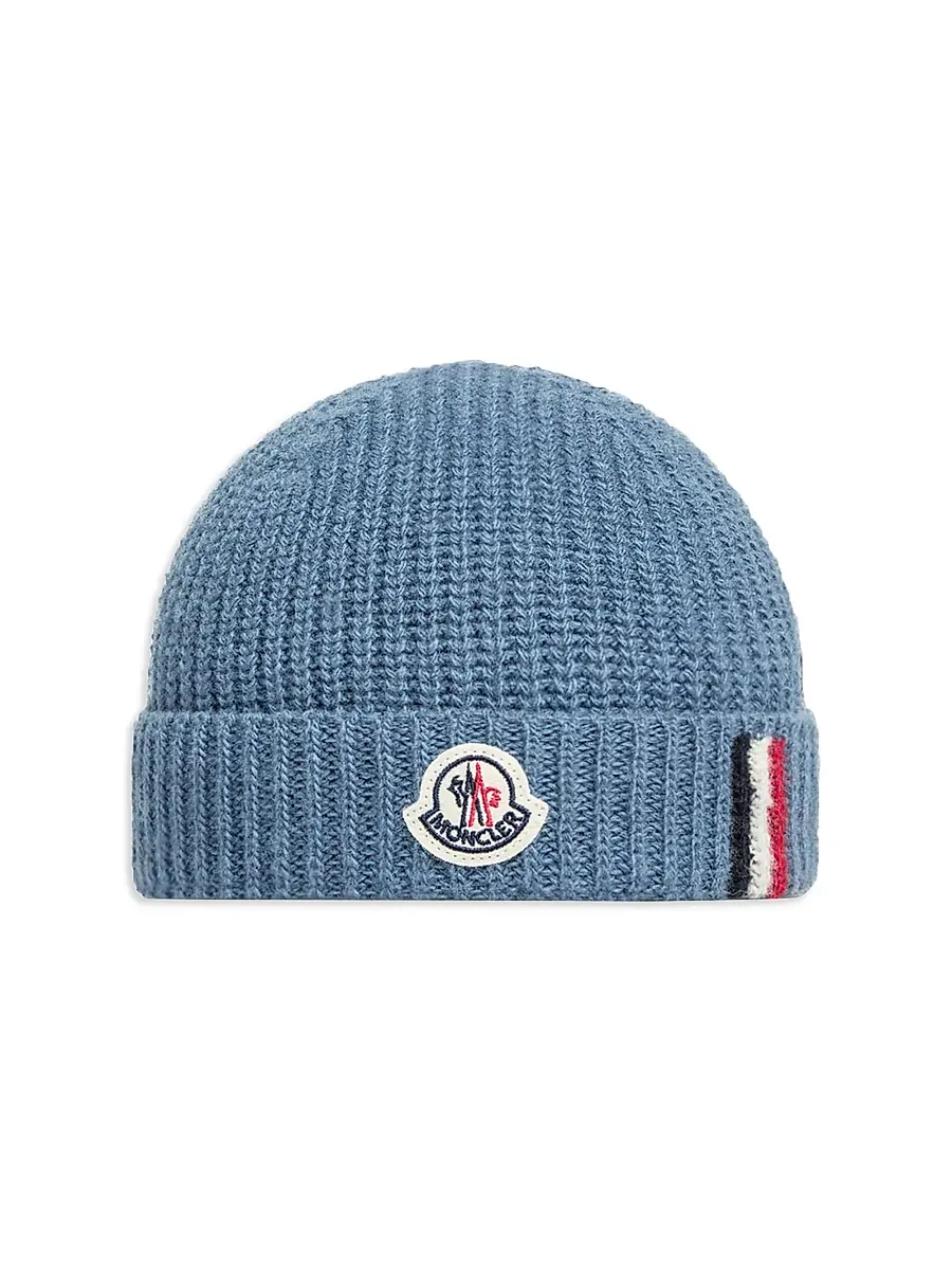 Moncler Baby Boy's & Little Boy's Beanie Hat in Wool - Cobalt Blue | Image 1 Moncler Baby Boy's & Little Boy's Beanie Hat in Wool - Cobalt Blue | Image 1