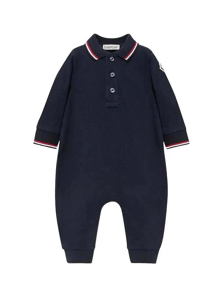 Moncler Baby Boy's Grow in Cotton Piquet - Navy Blue 18 Months | Image 1 Moncler Baby Boy's Grow in Cotton Piquet - Navy Blue 18 Months | Image 1