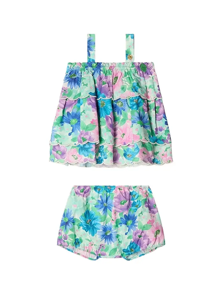 Versace Baby Girl's & Little Girl's The Meadow Poplin Dress - New Born Pink | Image 1 Versace Baby Girl's & Little Girl's The Meadow Poplin Dress - New Born Pink | Image 1