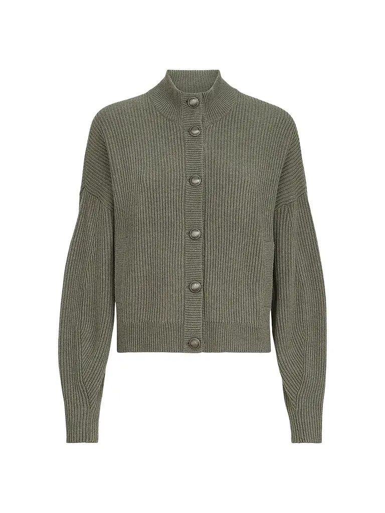 Brunello Cucinelli Women's Cashmere English Rib Cardigan with Monili - Origano