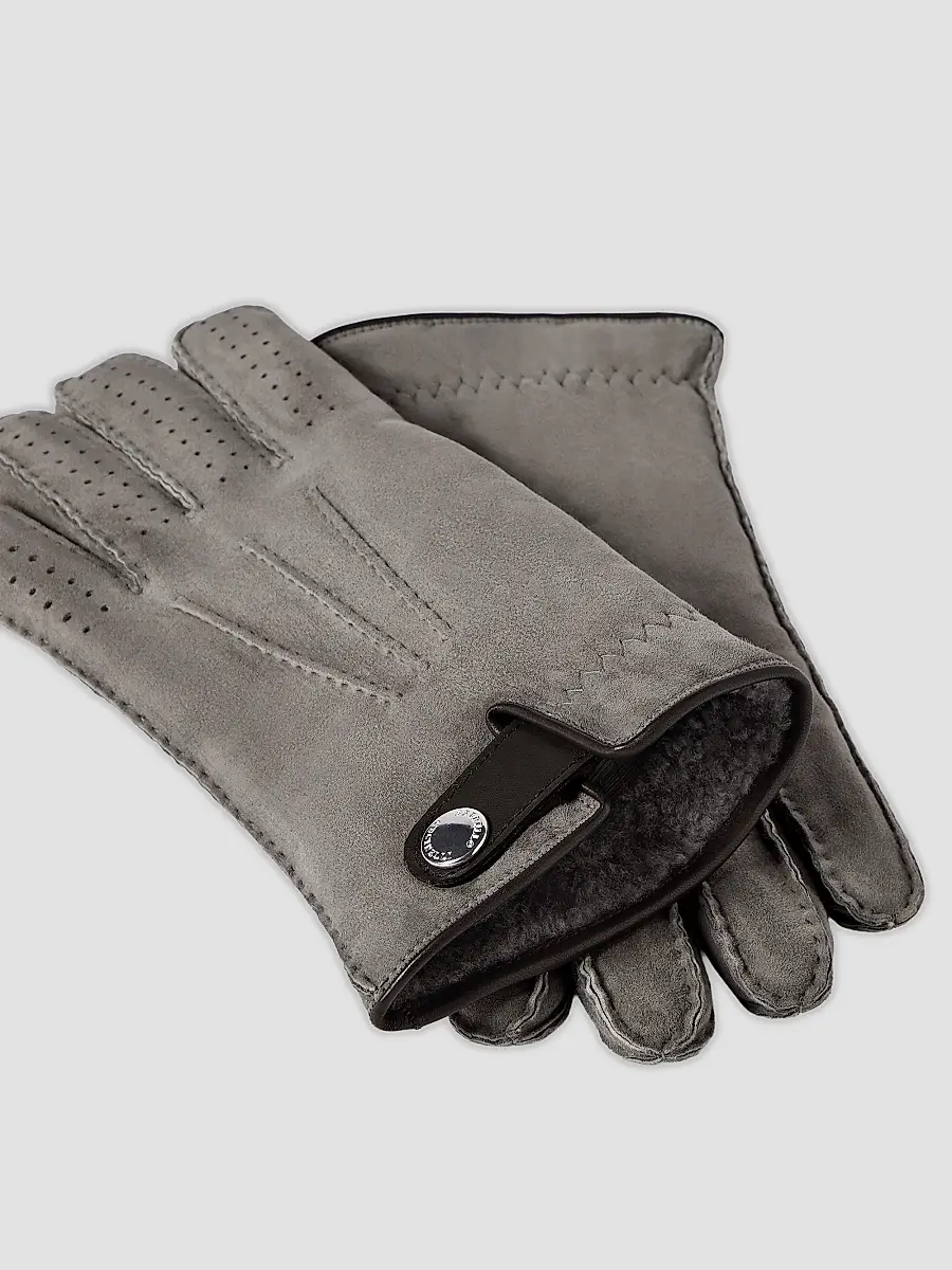Brunello Cucinelli Men's Suede Shearling Gloves | Thumbnail 3 Brunello Cucinelli Men's Suede Shearling Gloves | Thumbnail 3