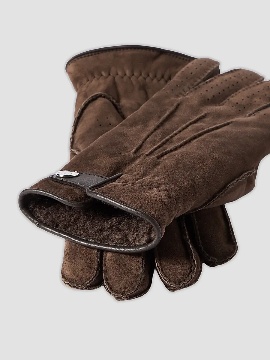 Brunello Cucinelli Men's Suede Shearling Gloves | Thumbnail 3 Brunello Cucinelli Men's Suede Shearling Gloves | Thumbnail 3