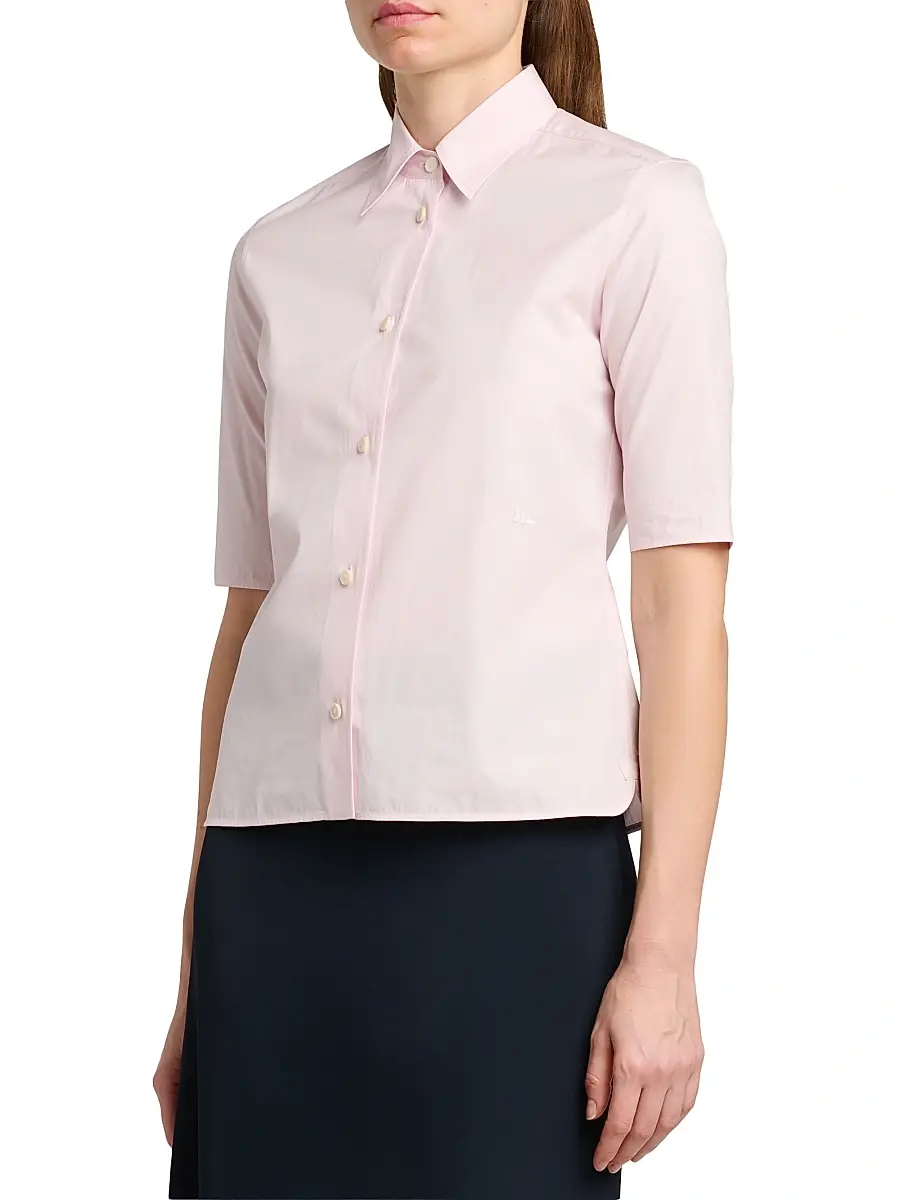 Jil Sander Women's Cotton Poplin Short-Sleeve Shirt | Thumbnail 4 Jil Sander Women's Cotton Poplin Short-Sleeve Shirt | Thumbnail 4
