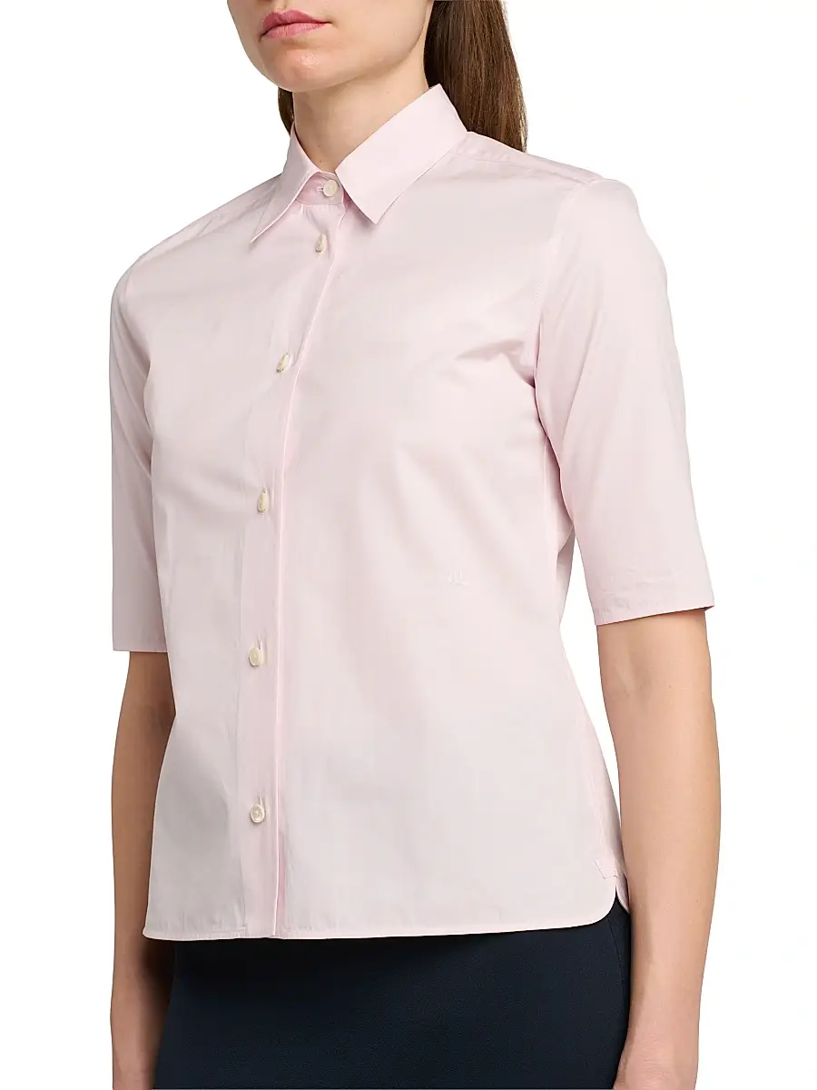 Jil Sander Women's Cotton Poplin Short-Sleeve Shirt | Thumbnail 6 Jil Sander Women's Cotton Poplin Short-Sleeve Shirt | Thumbnail 6