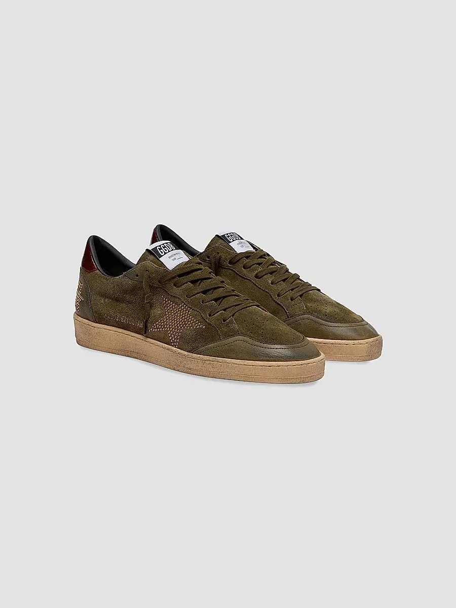 Golden Goose Men's Ballstar Suede Low-Top Sneakers | Thumbnail 2 Golden Goose Men's Ballstar Suede Low-Top Sneakers | Thumbnail 2