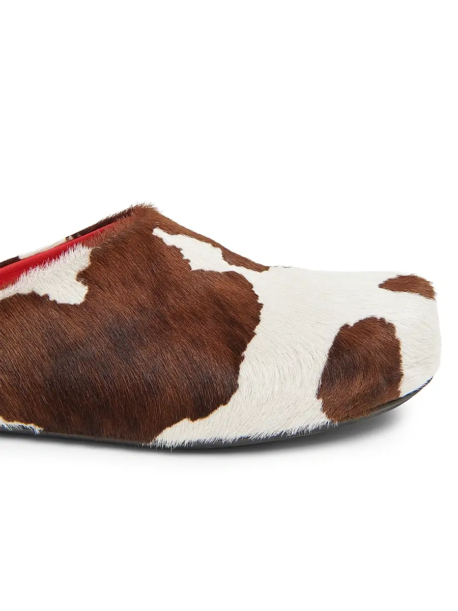 Marni Men's Fussbett Cow-Print Calf Hair Sabots | Thumbnail 5 Marni Men's Fussbett Cow-Print Calf Hair Sabots | Thumbnail 5