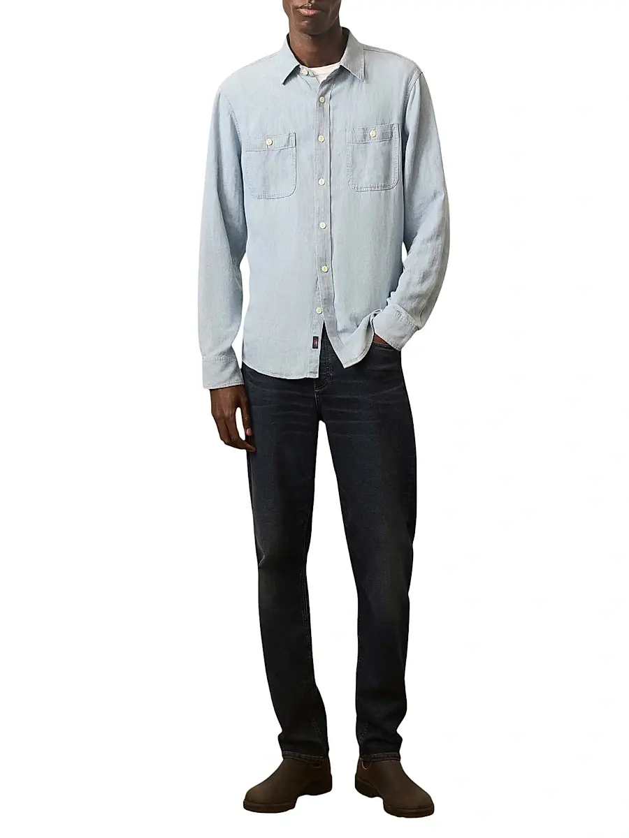 Faherty Brand Men's The Tried & True Chambray Workshirt | Thumbnail 2 Faherty Brand Men's The Tried & True Chambray Workshirt | Thumbnail 2
