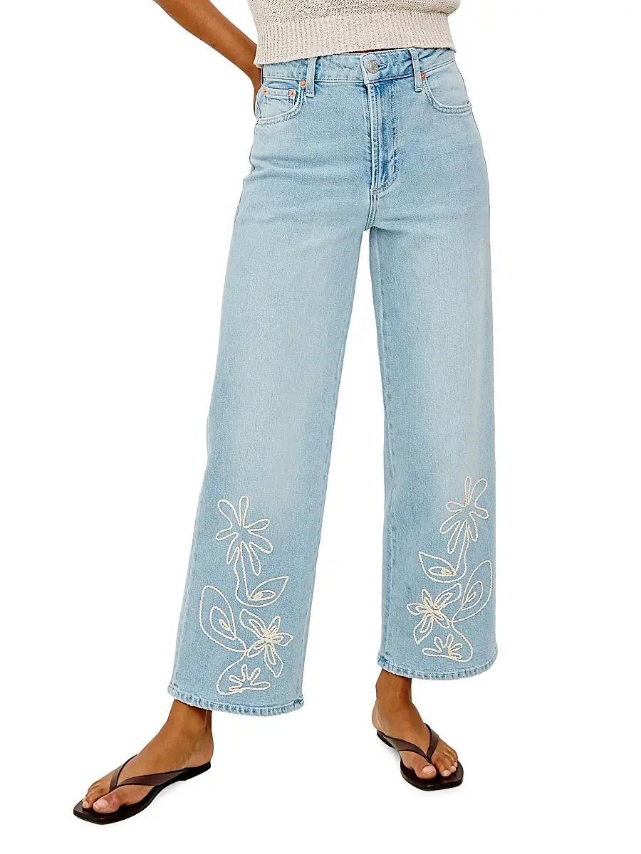 RAILS Women's Getty Embroidered Wide-Leg Crop Jeans | Thumbnail 3 RAILS Women's Getty Embroidered Wide-Leg Crop Jeans | Thumbnail 3